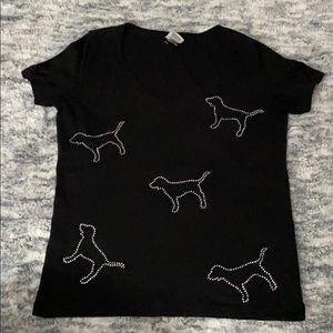 👚 Black V-neck PINK shirt💞